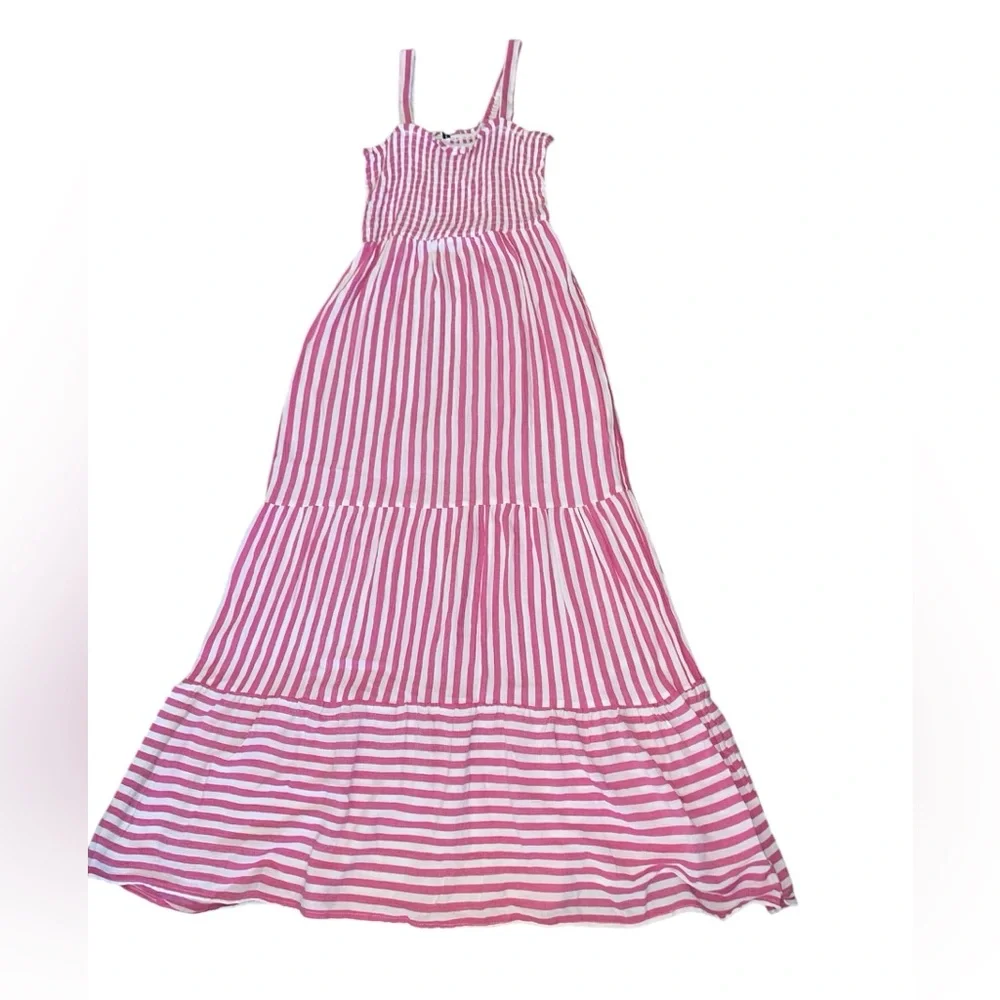 Raviya Pink Striped Maxi Dress Swim Coverup